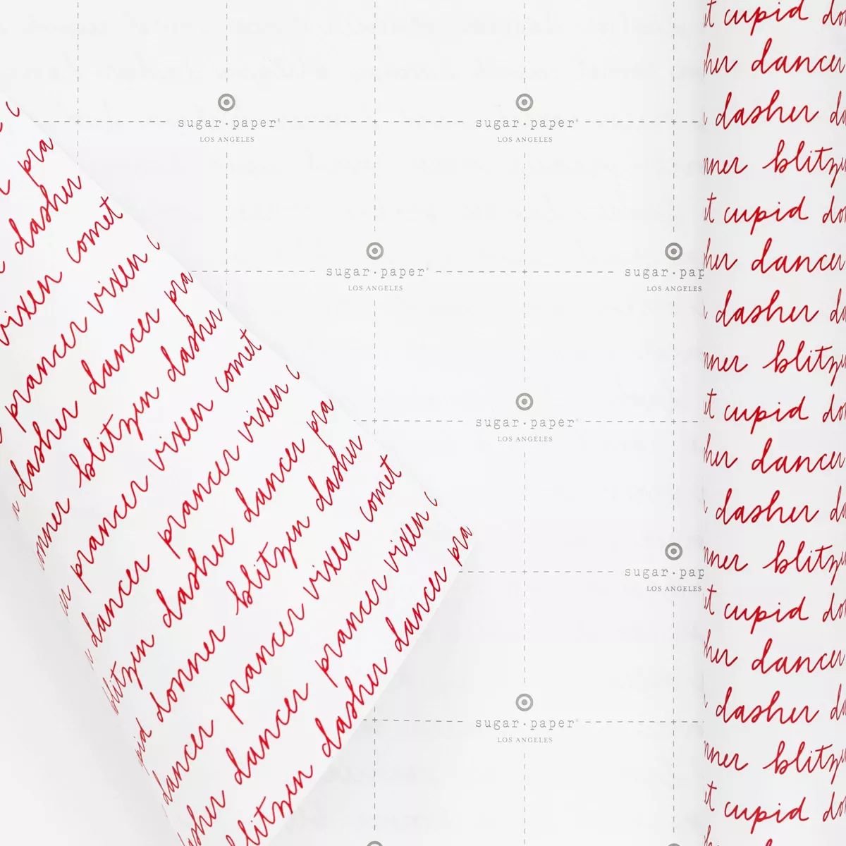 25 sq ft Santa's Reindeer Gift Wrap White/Red - Sugar Paper™ + Target | Target