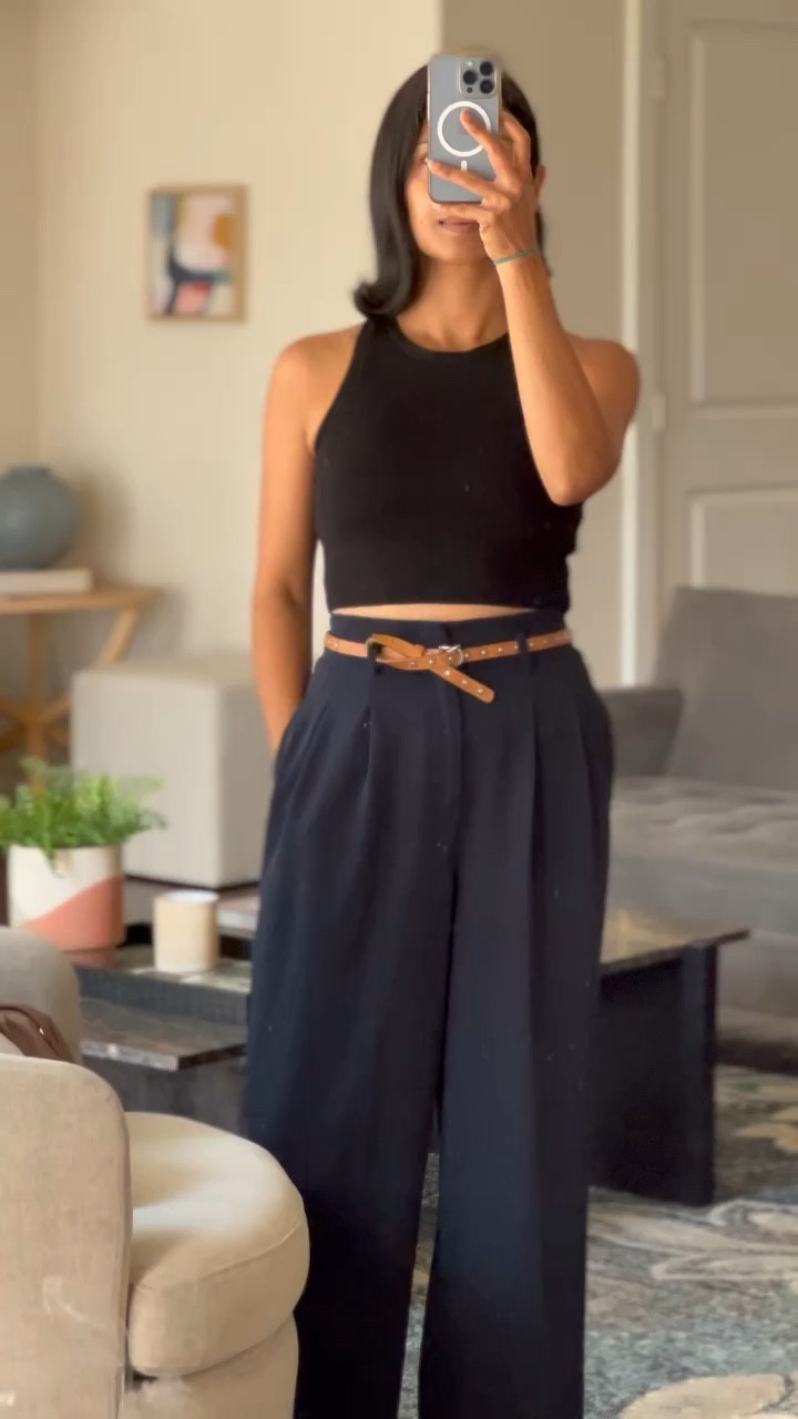 Fall fashion, dress pants, belt, fashion trends, crop tops, bodysuit, black, OOTD#LTKfit 

#LTKSeasonal #LTKstyletip