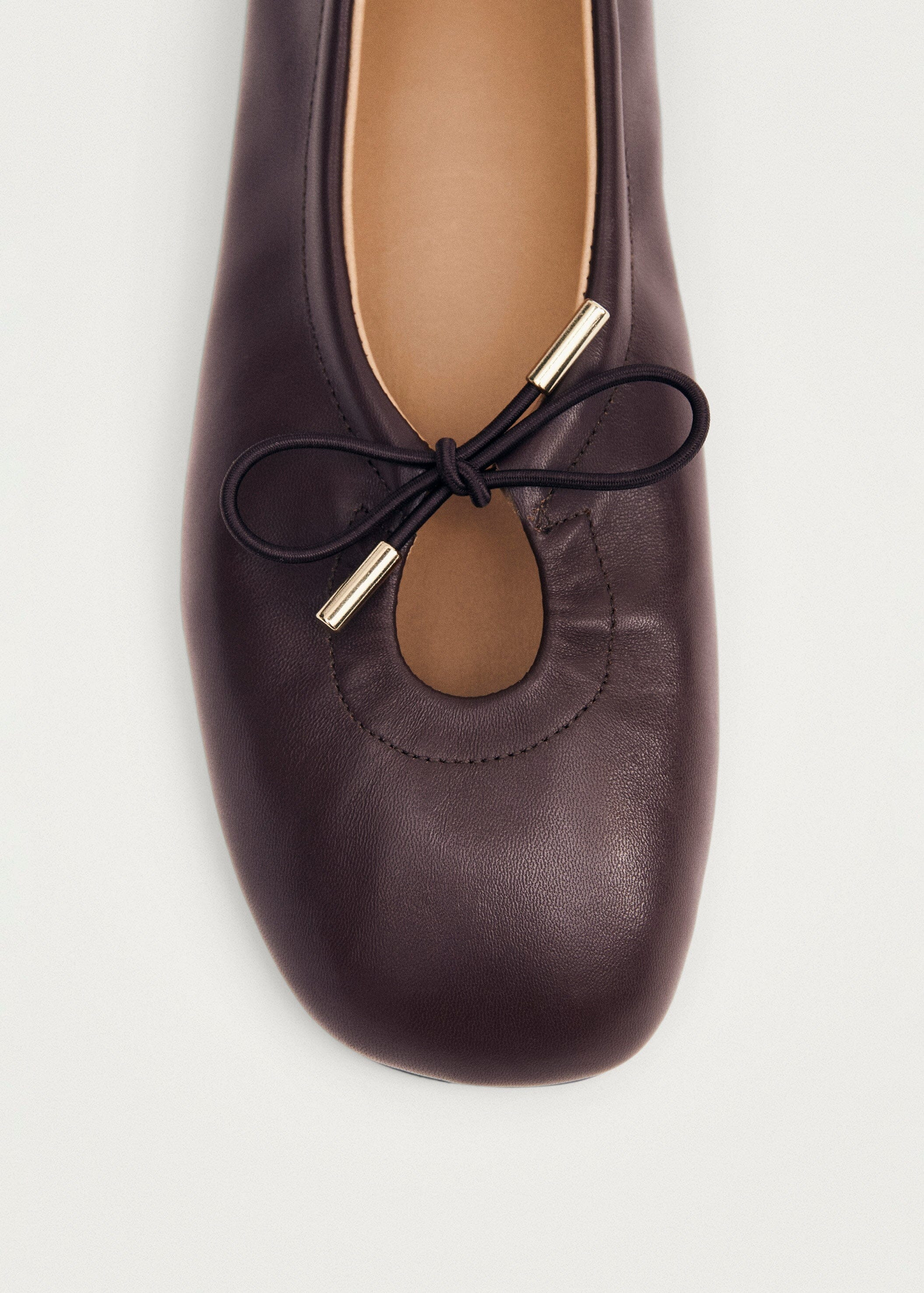 Rosalind Brown Leather Ballet Flats | ALOHAS (Global)