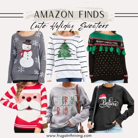 Holiday sweaters from Amazon 🎄🎅🏽🦌

#holidayfashion #holidaysweaters #uglysweaters #festivefashion #amazon #amazonfashion 

#LTKfindsunder50 #LTKstyletip #LTKHoliday