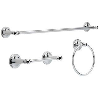 Delta Silverton 3-Piece Bath Hardware Set with 24 in. Towel Bar, Toilet Paper Holder, Towel Ring ... | The Home Depot