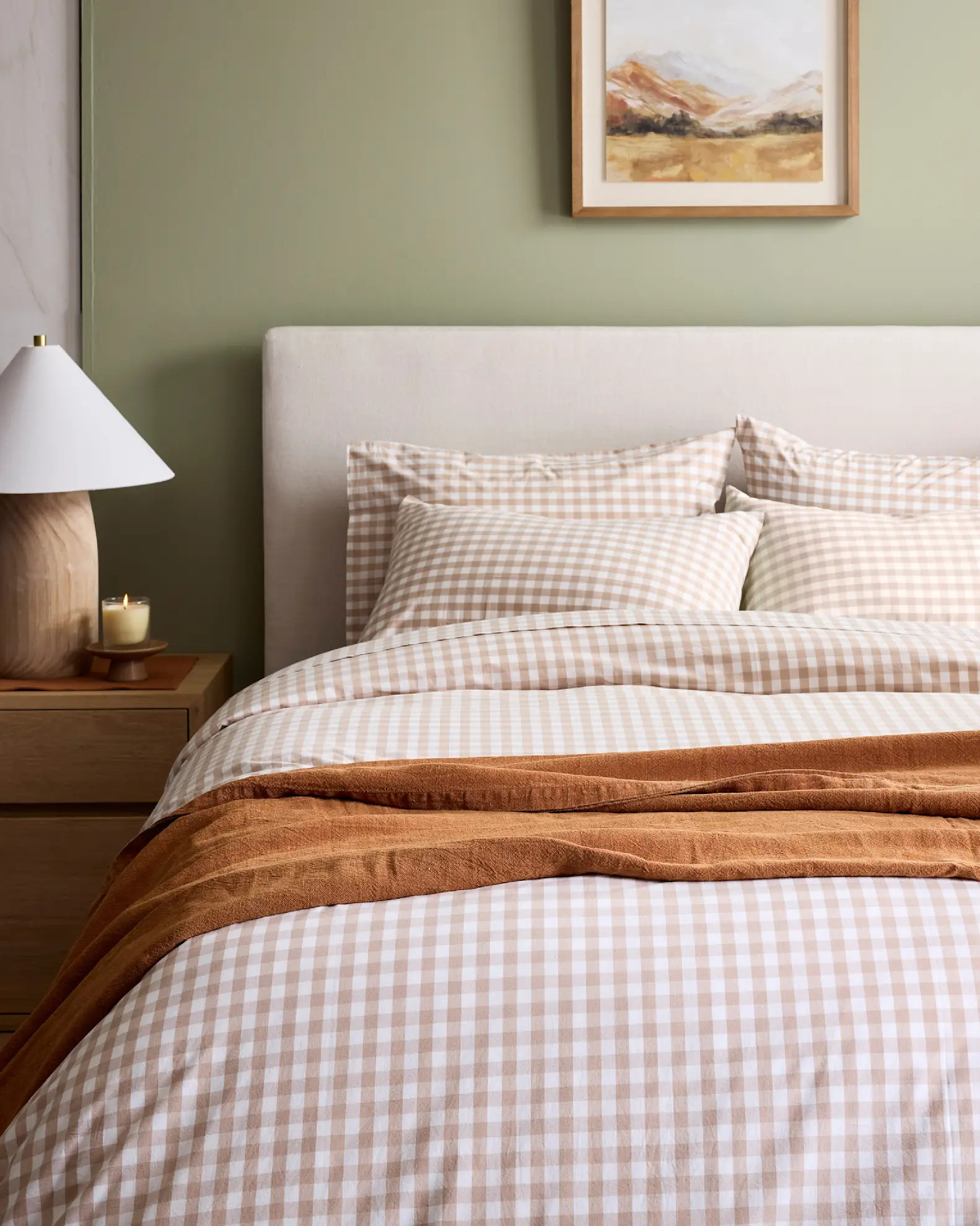 Classic Organic Percale Gingham Deluxe Bedding Bundle | Quince