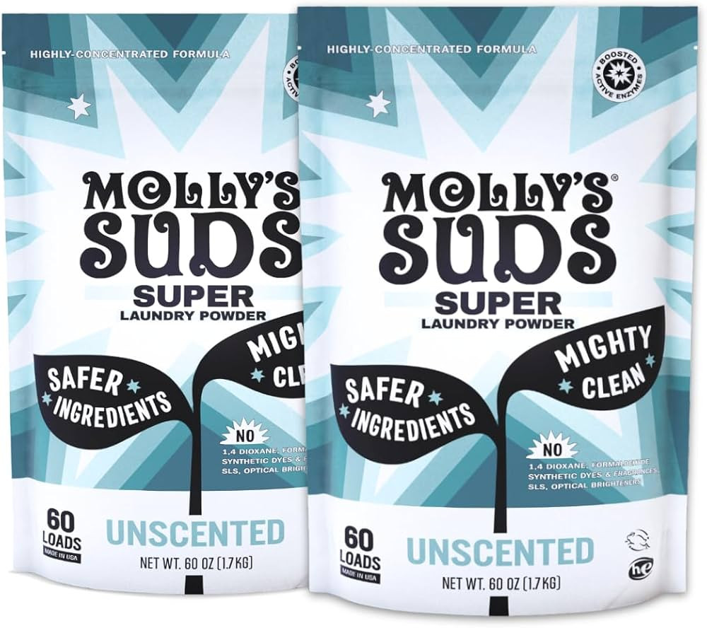 Molly's Suds Unscented Super Powder Detergent | Extra Strength Laundry Soap, Stain Fighting | Sen... | Amazon (US)