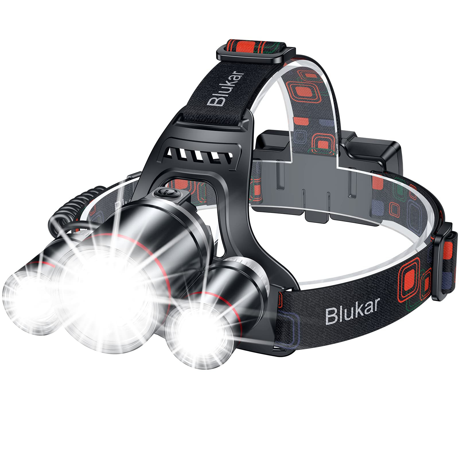 Blukar LED Headlamp, Super Bright Rechargeable Headlight Flashlight - 3 Lights 5 Modes,Zoomable,S... | Amazon (US)