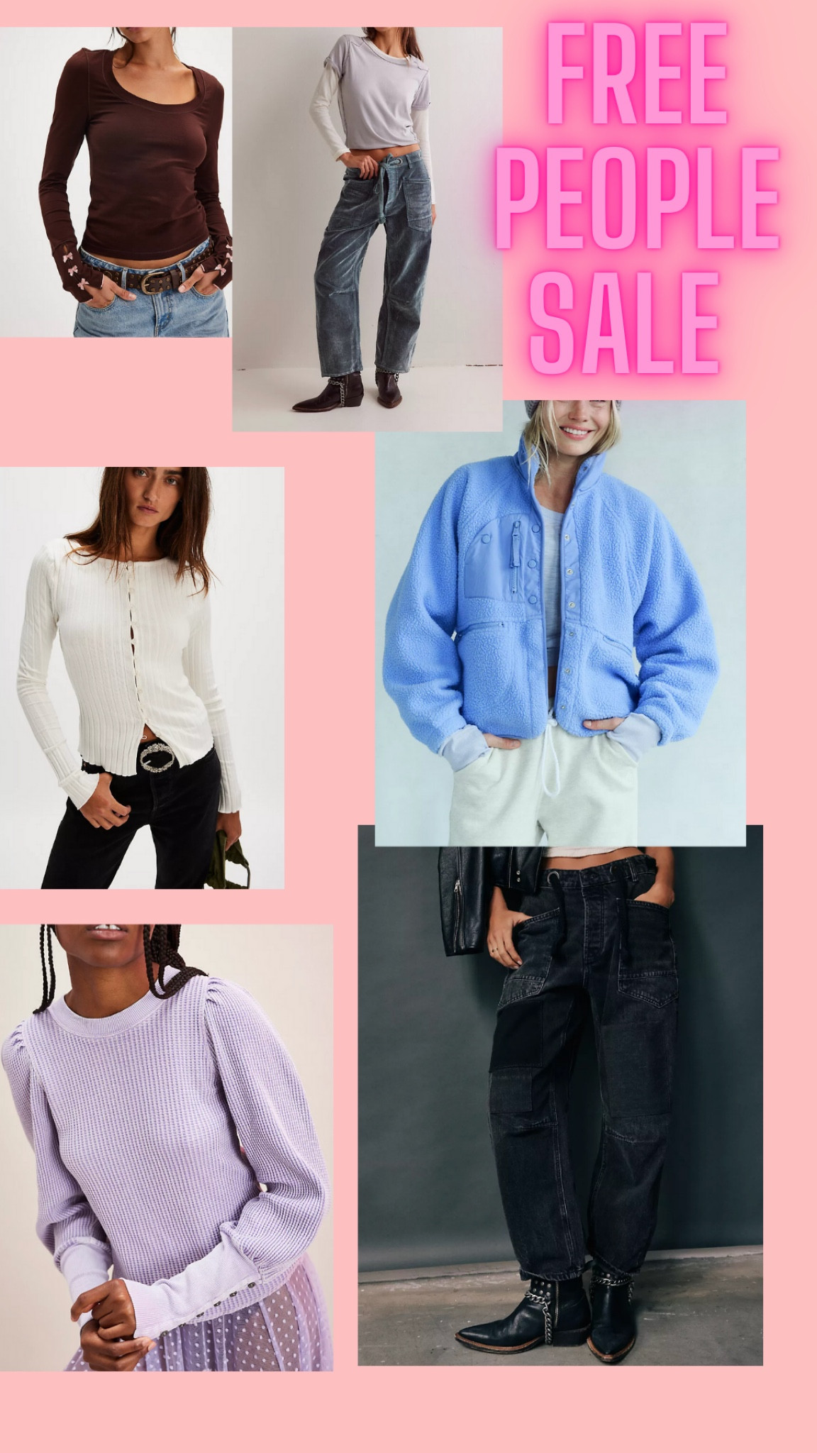 Some of my purchases from the Free People sale! I wear an xs and size 24 in the Moxie pants. 

#LTKGiftGuide #LTKCyberWeek #LTKSaleAlert