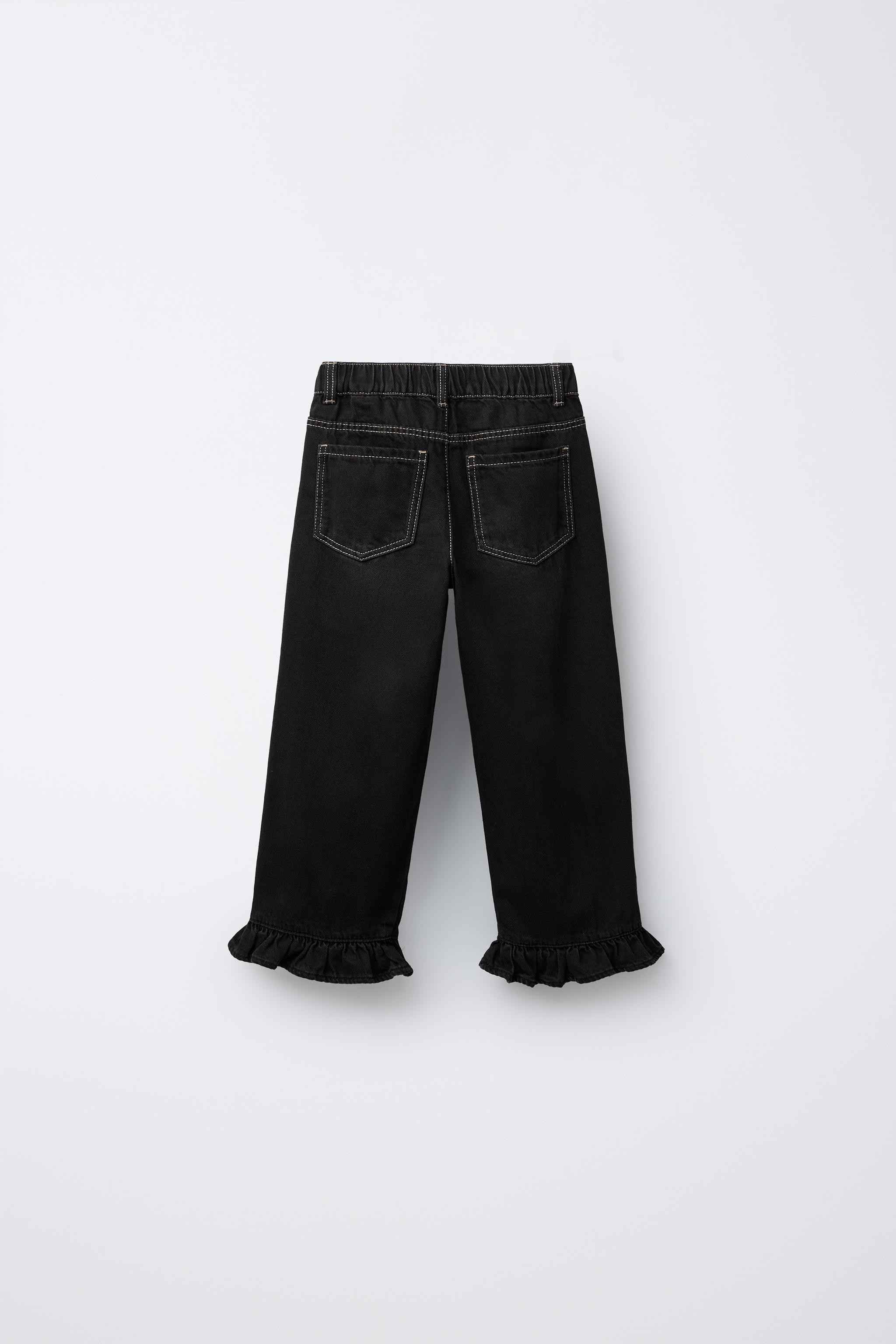 RUFFLED HEM CULOTTE JEANS | Zara US