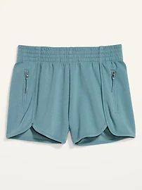 High-Waisted Dynamic Fleece  Dolphin-Hem Sweat Shorts for Women -- 3-inch inseam | Old Navy (US)