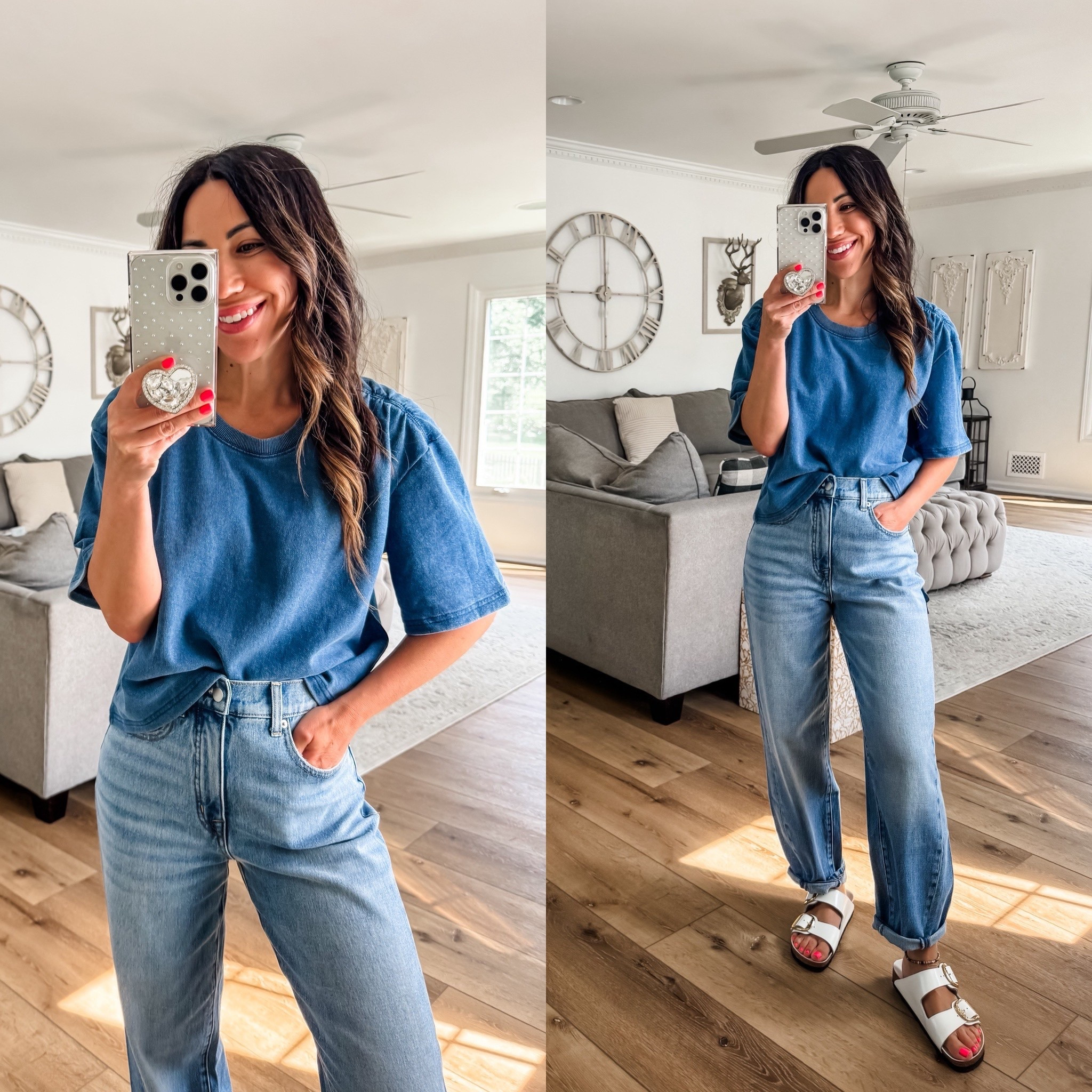 @evereveofficial #everevepartner  #everevestyle. Jeans, 26, small, short sleeve sweatshirt, sandals, TTS.

#LTKOver40 #LTKFindsUnder100