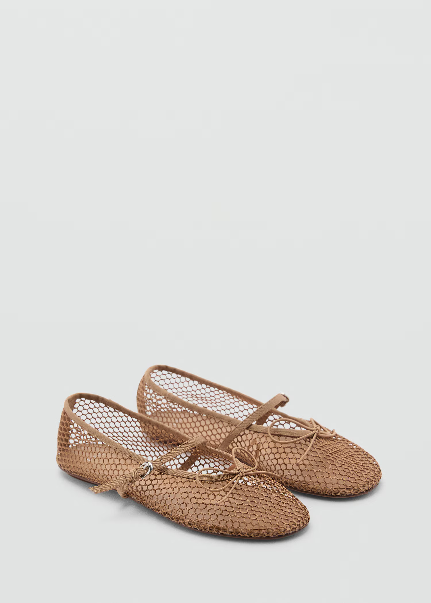 Mesh ballet flats with buckle strap - Women | MANGO USA | Mango (US/MX/AU)