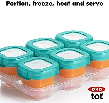 OXO Tot Baby Blocks Freezer Storage Containers 2 Oz - Teal | Amazon (US)