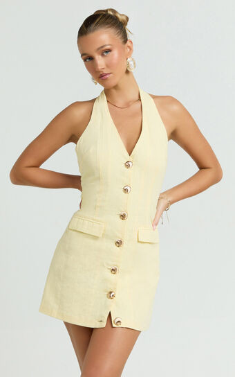 Runaway The Label - Halzie Mini Dress in Lemon | Showpo (US, UK & Europe)