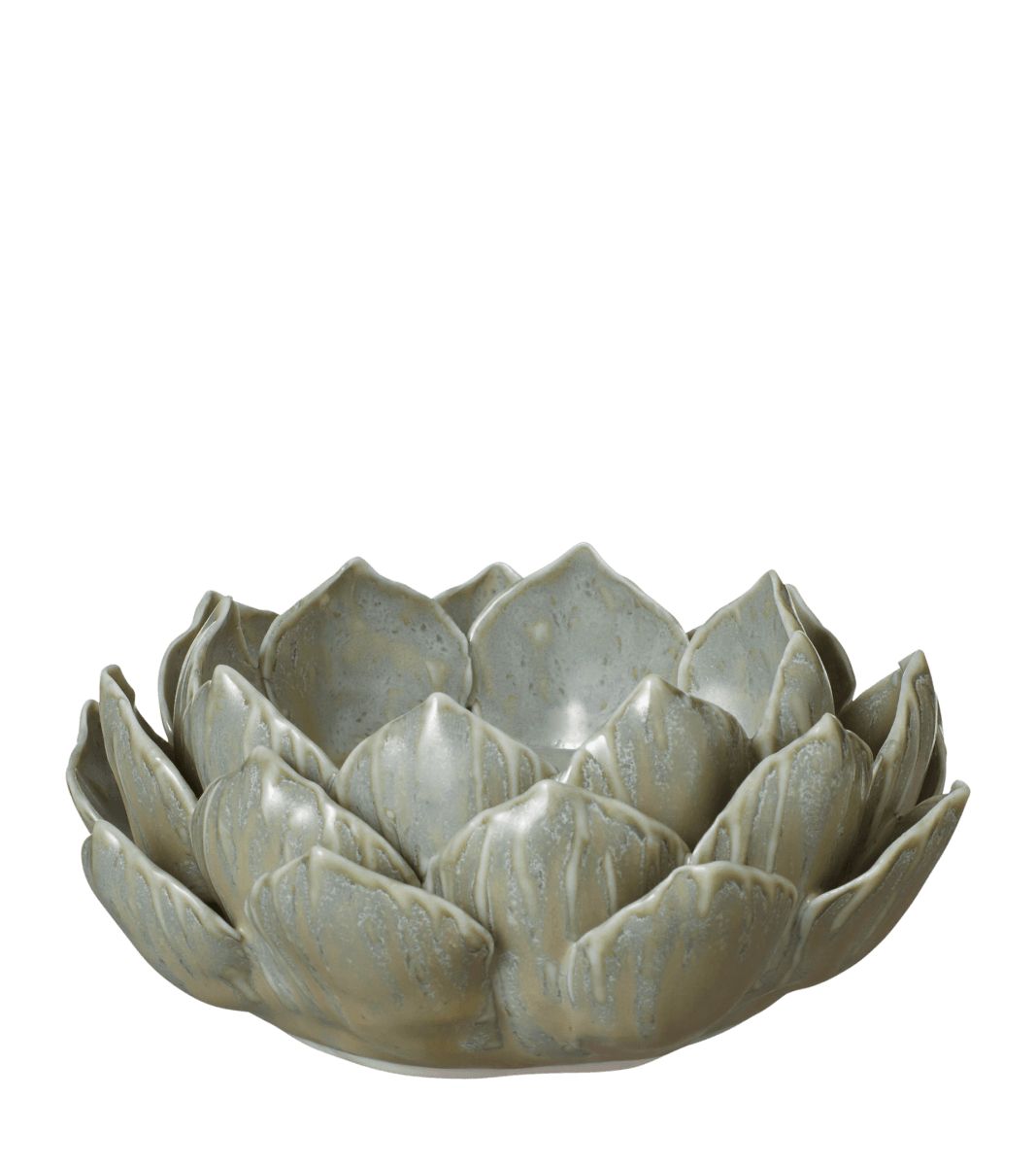 Porcelain Artichoke Candle Holder - Green | OKA US