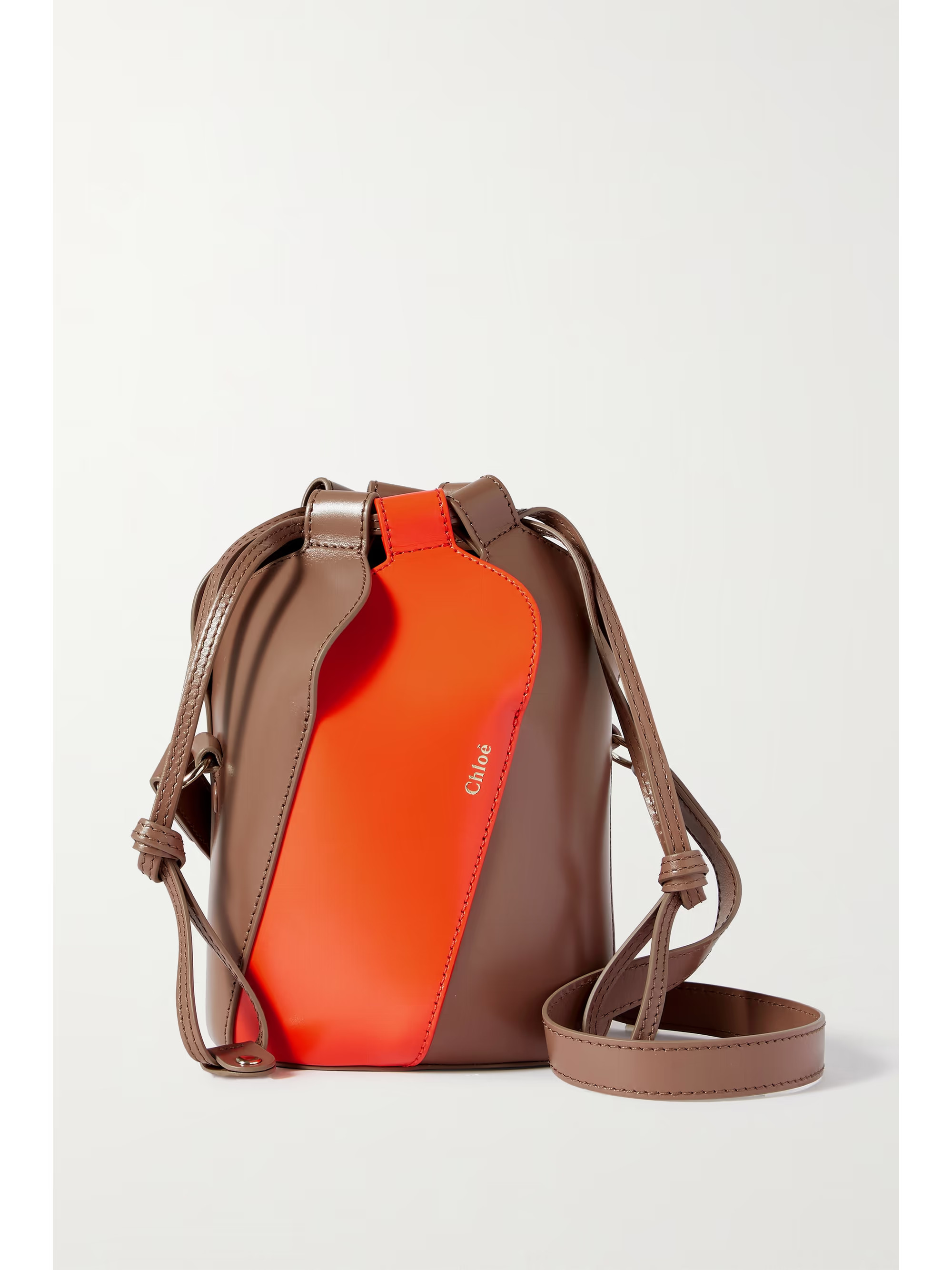 Orange Tulip mini paneled leather bucket bag | CHLOÉ | NET-A-PORTER | NET-A-PORTER (US)