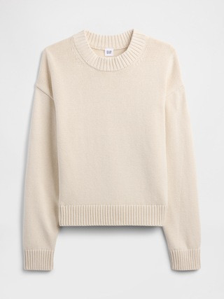 Relaxed Cropped Crewneck Sweater | Gap Factory