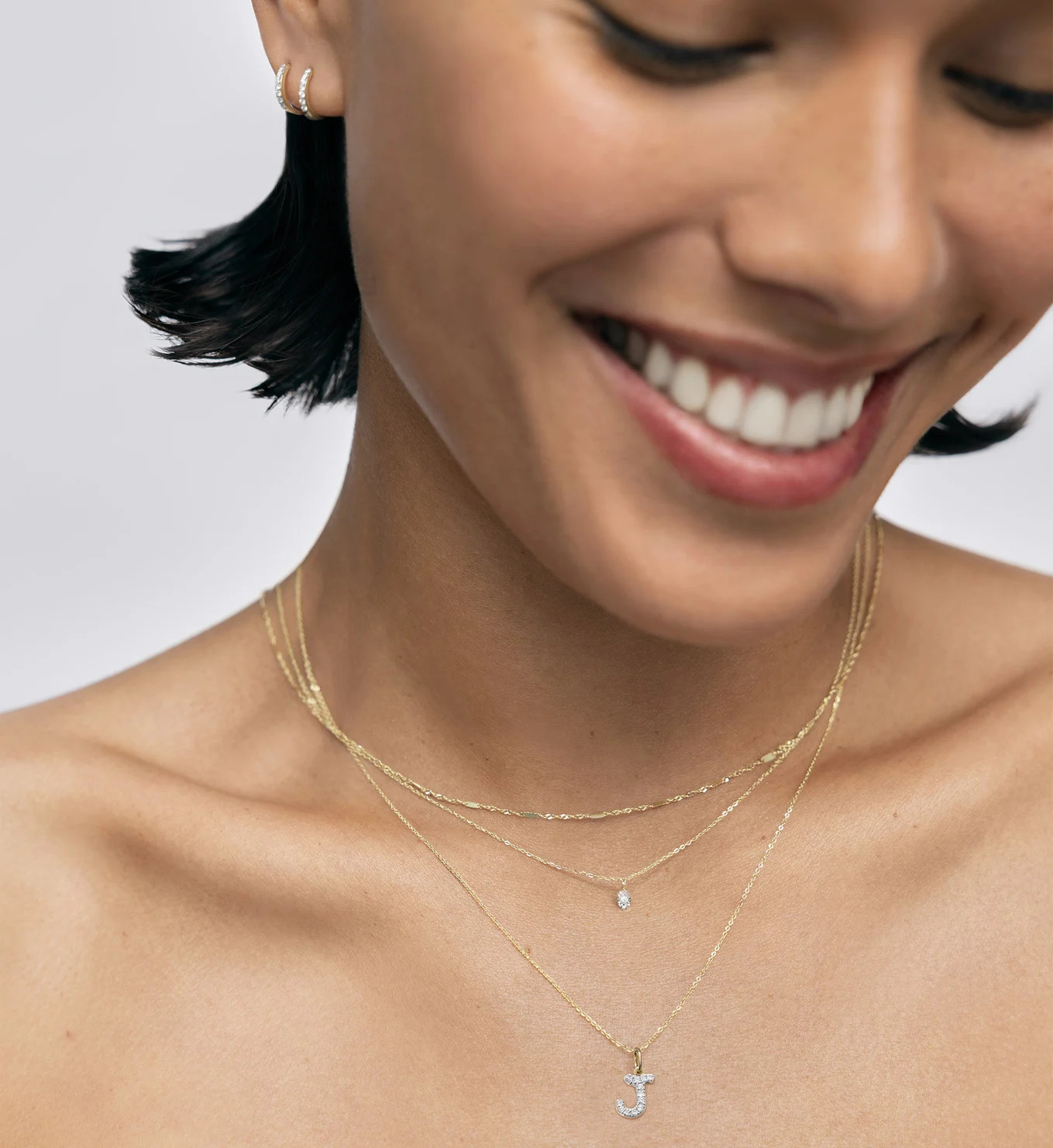 Lab Grown Diamond Initial K Necklace Set | Monica Vinader (Global)