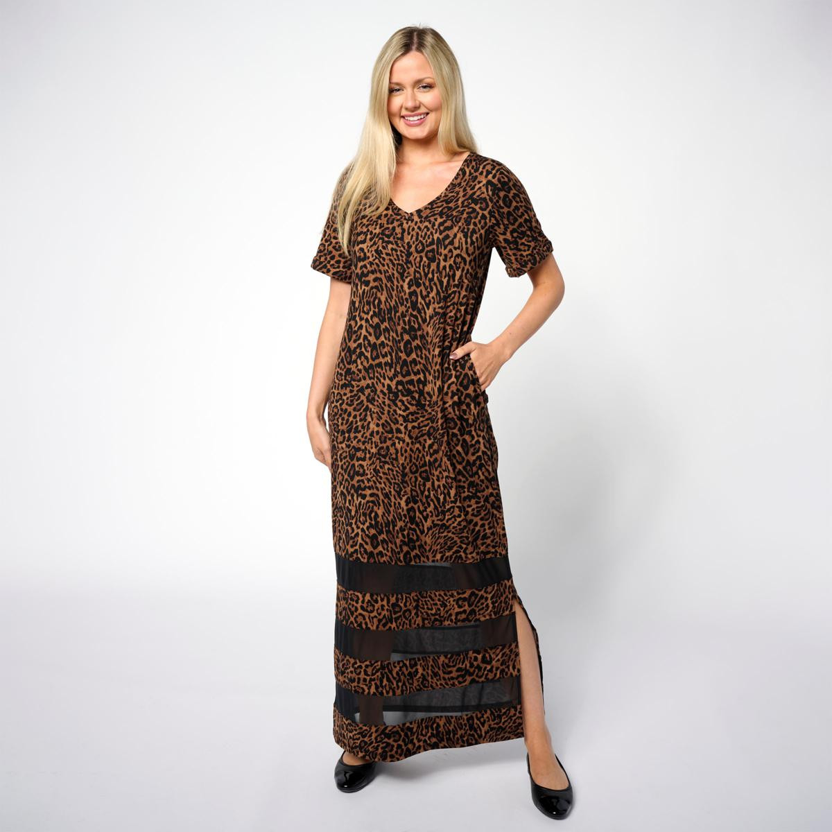Colleen Lopez EveryWear Mesh Insert Maxi Dress | HSN