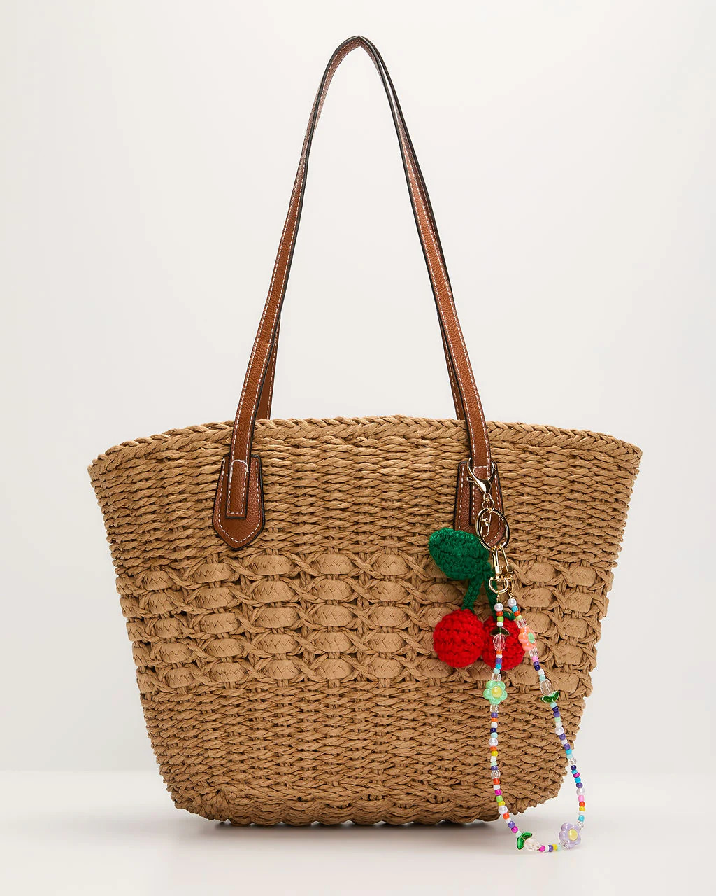 Nylah Woven Charm Straw Tote Bag | VICI