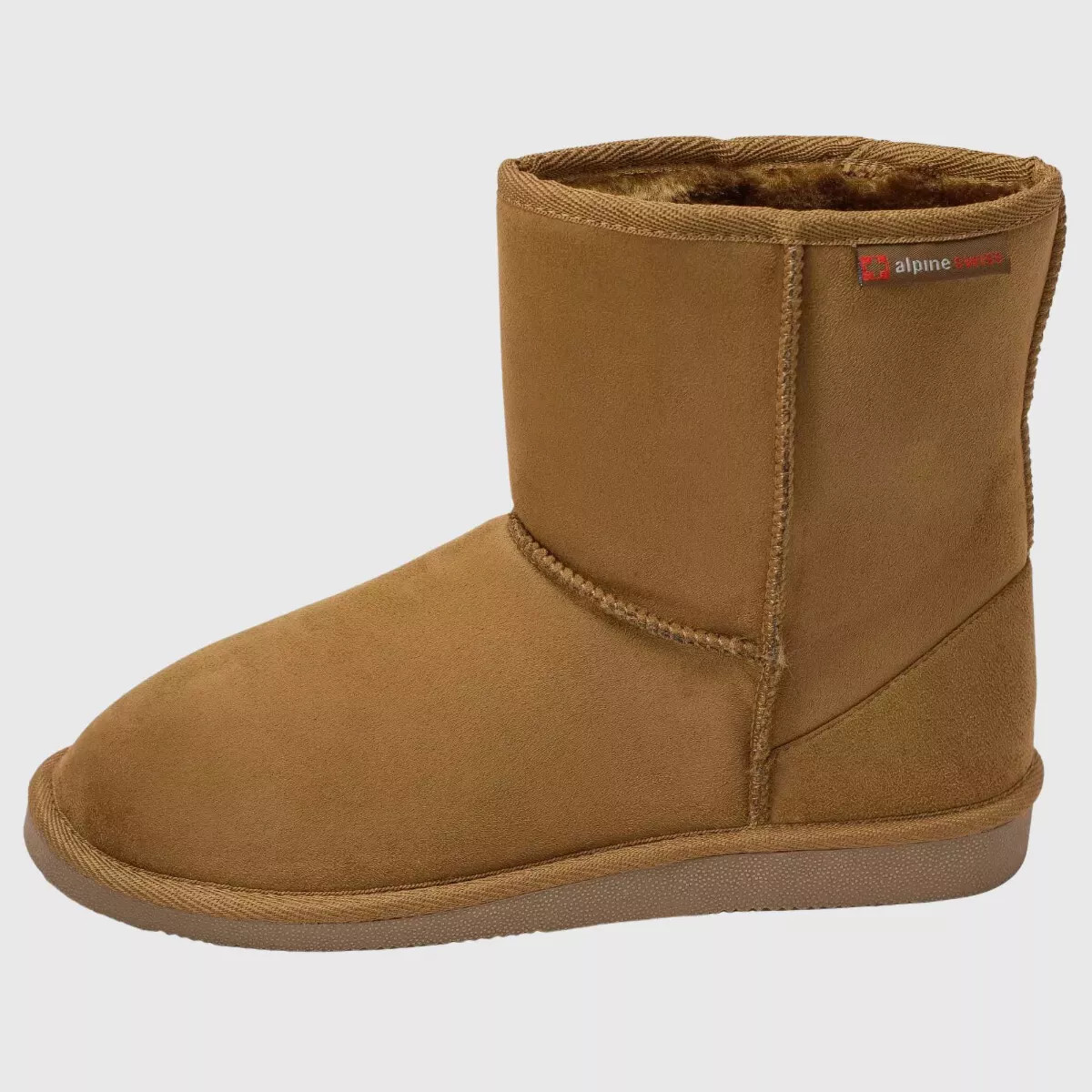 Alpine Swiss Womens Classic Short Winter Boots Faux Fur Lined Warm Comfort Shoes Chestnut Size 8 | Target