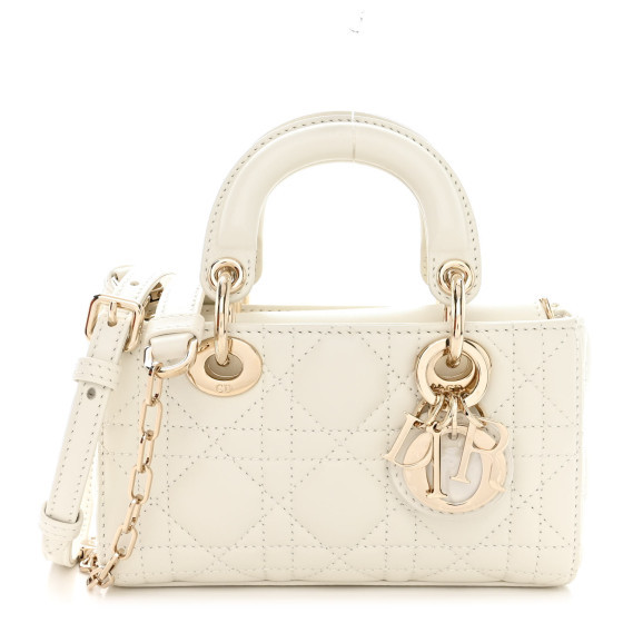 Christian Dior Lambskin Cannage Micro Lady D-Joy Latte | FASHIONPHILE (US)