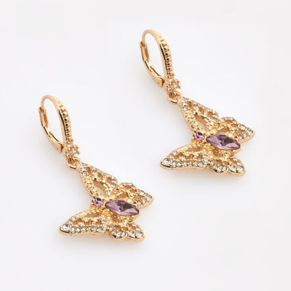 Gold Tone Butterfly Earrings | TK Maxx