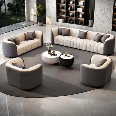 Minimalist premium faux leather Sectional | Wayfair North America