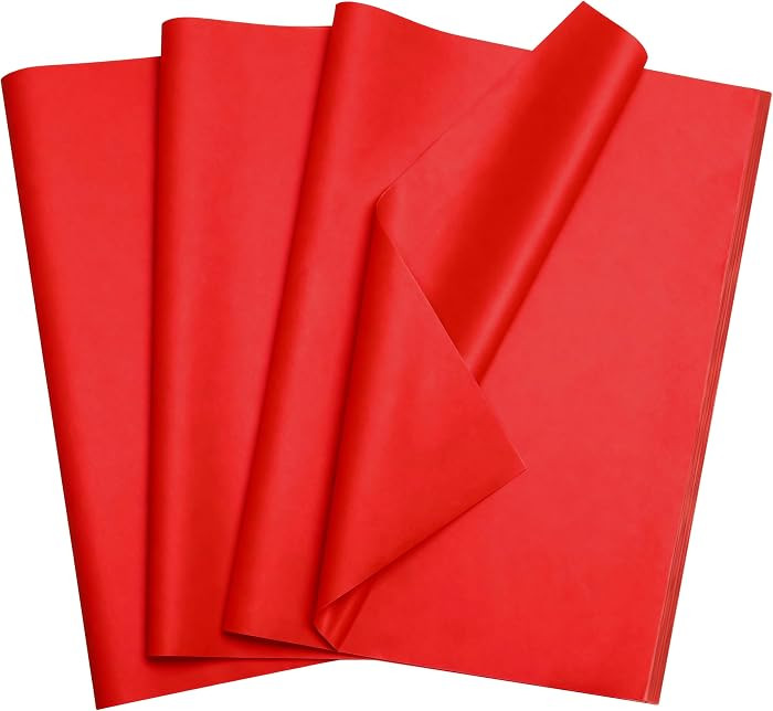 Bobobag 100 Sheets Red Tissue Paper 20"X14" Tissue Paper for Gift Bags, Gift Wrapping Tissue, Chr... | Amazon (US)