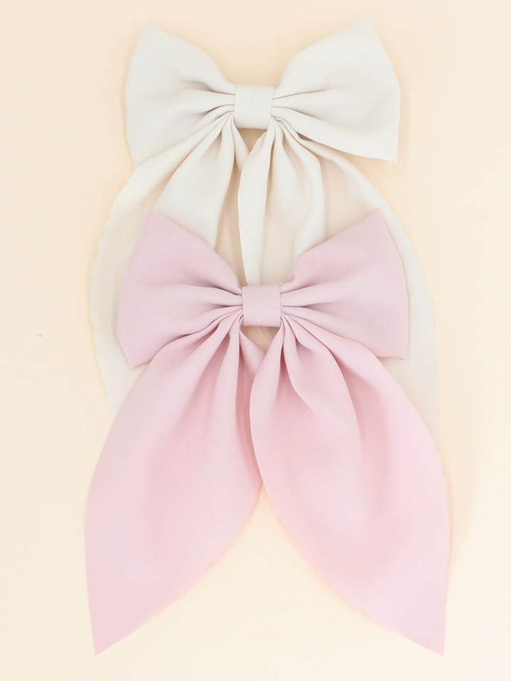 2pcs Girls Bow Decor Hair Clip | SHEIN