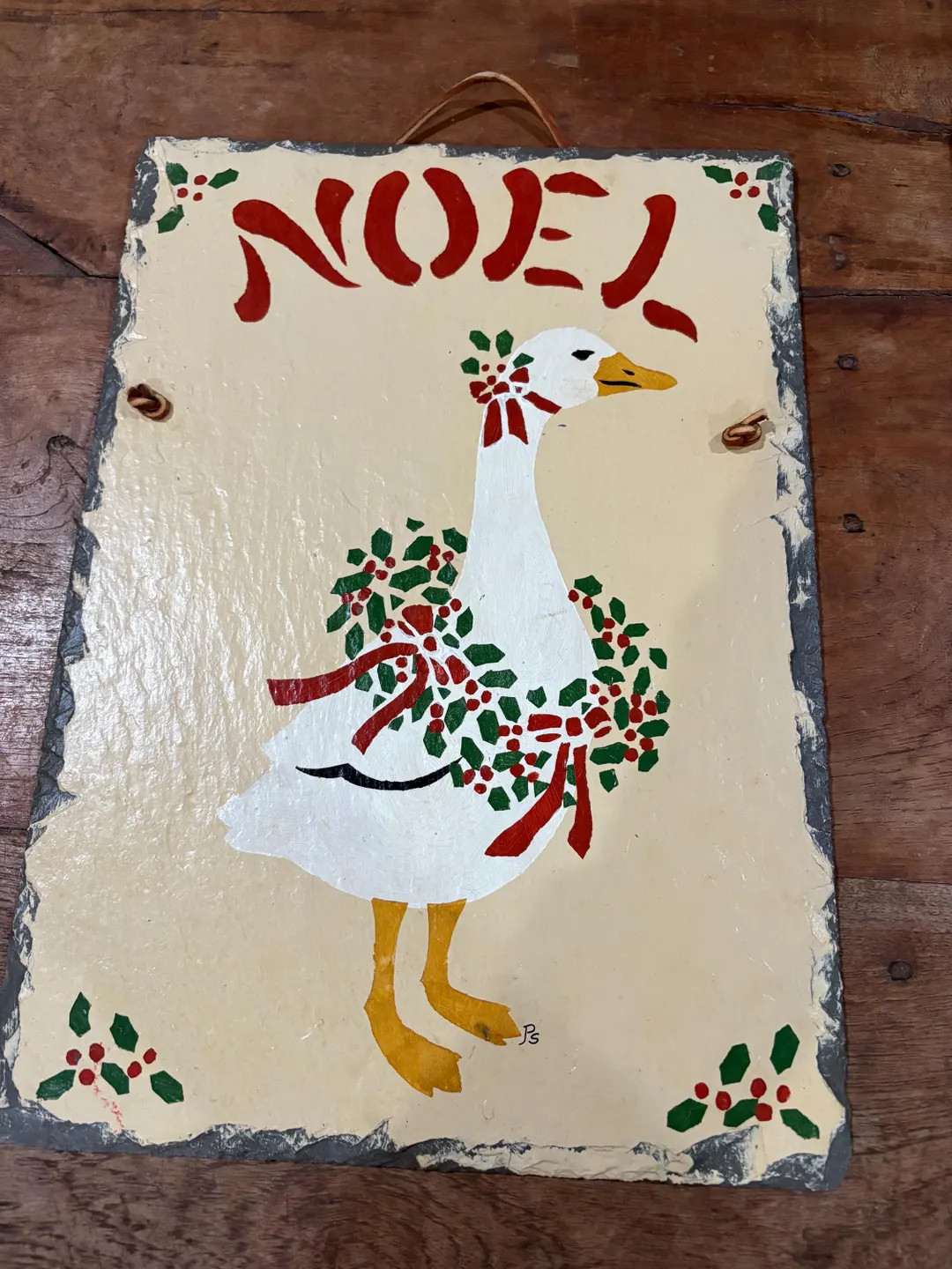 Noel Christmas Goose Slate Wall Hanging - Etsy | Etsy (US)
