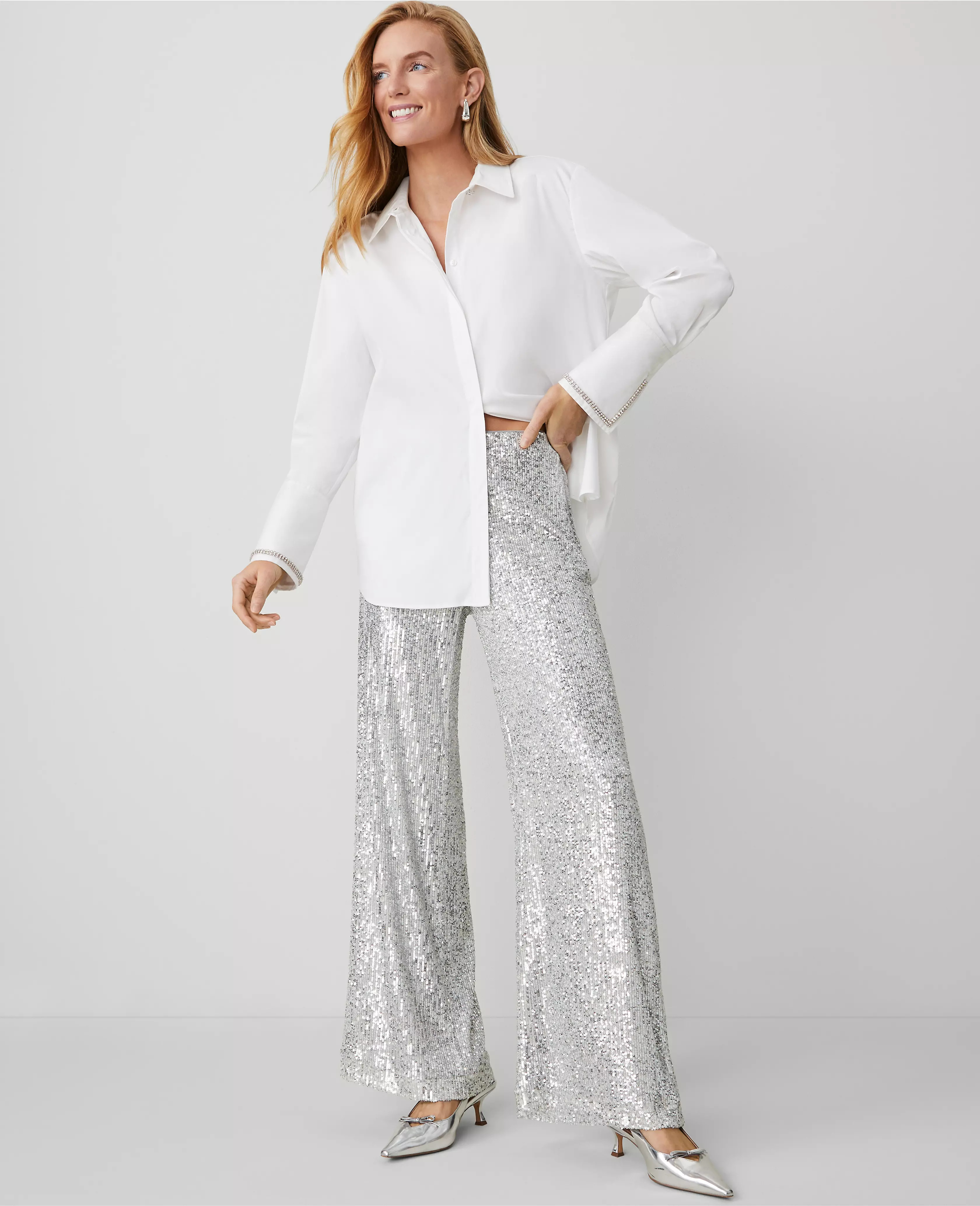 The Wide-Leg Pant in Sequin | Ann Taylor (US)