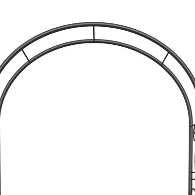 90” Tall Black Metal Arch Trellis Freestanding Arched Garden Arbor With Ground Stakes For Climbing Plants, Weddings & Outdoor Decor | Wayfair North America