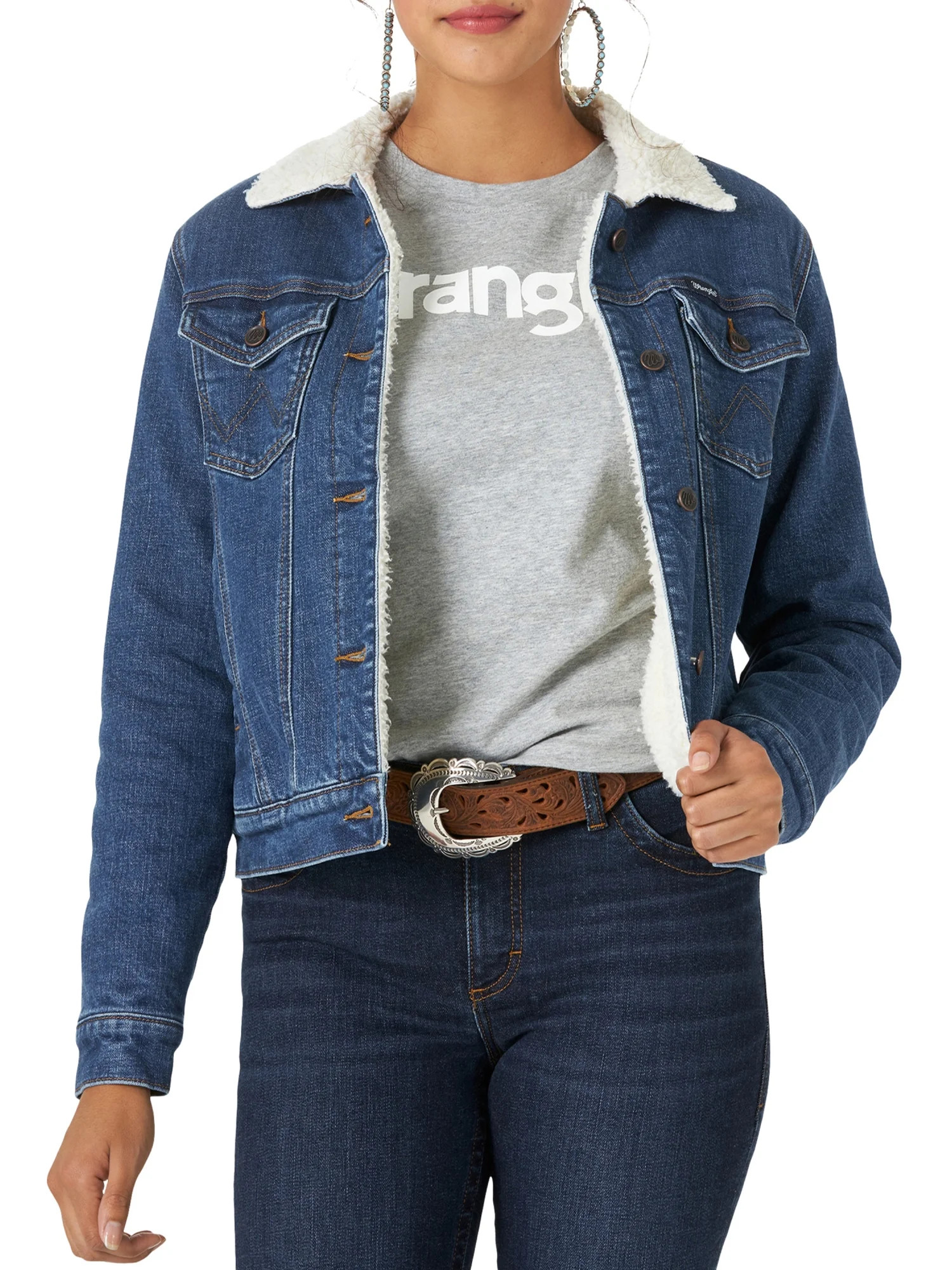 Wrangler® Women's Classic Denim Sherpa Jacket | Walmart (US)