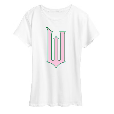 Women's Wicked Pink and Green Logo Short Sleeve Graphic T-Shirt - White - 1X | Target