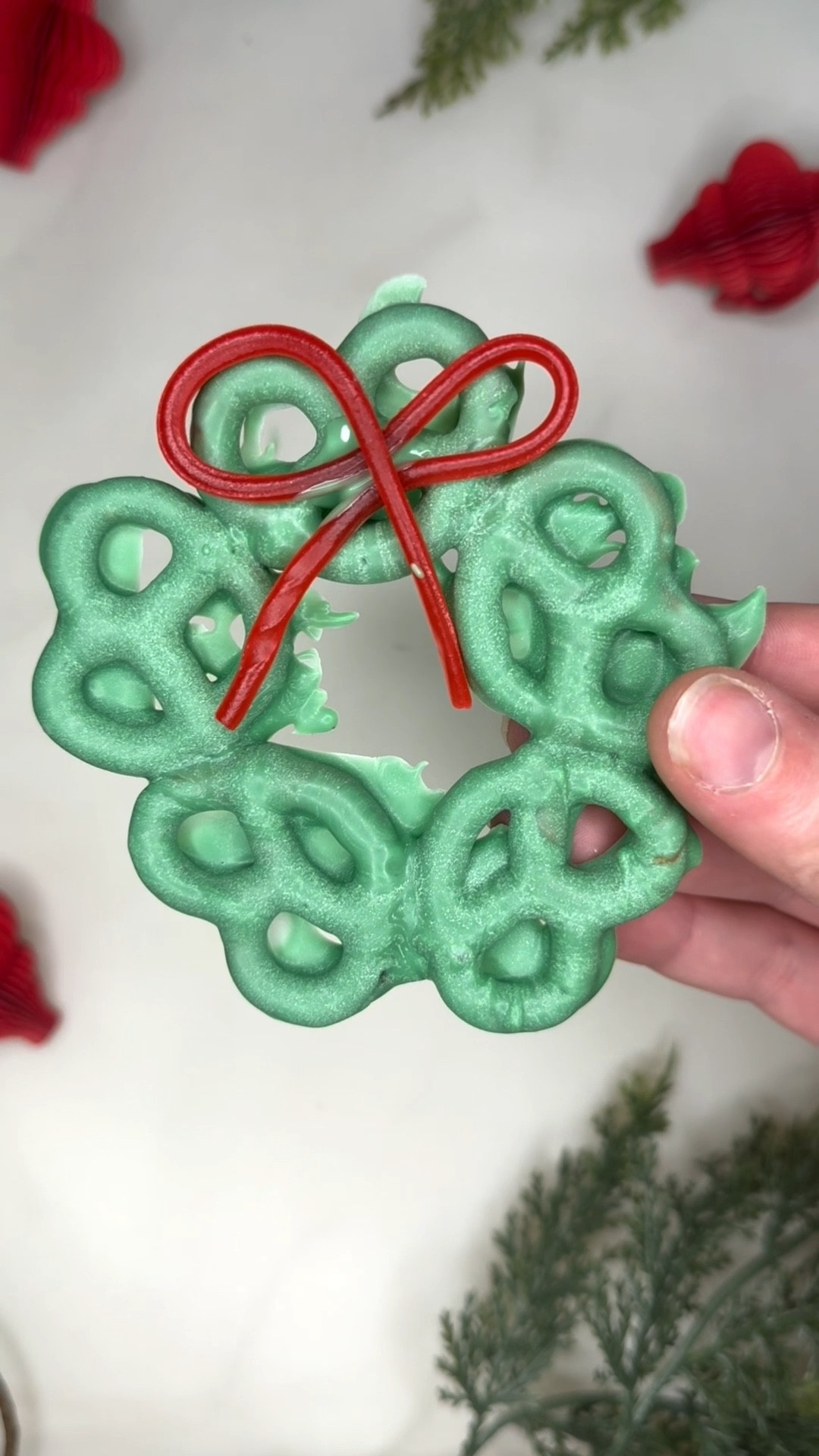 Chocolate covered pretzel wreaths perfect to add to your Christmas baking day! 

#LTKHoliday #LTKSeasonal #LTKfoodie