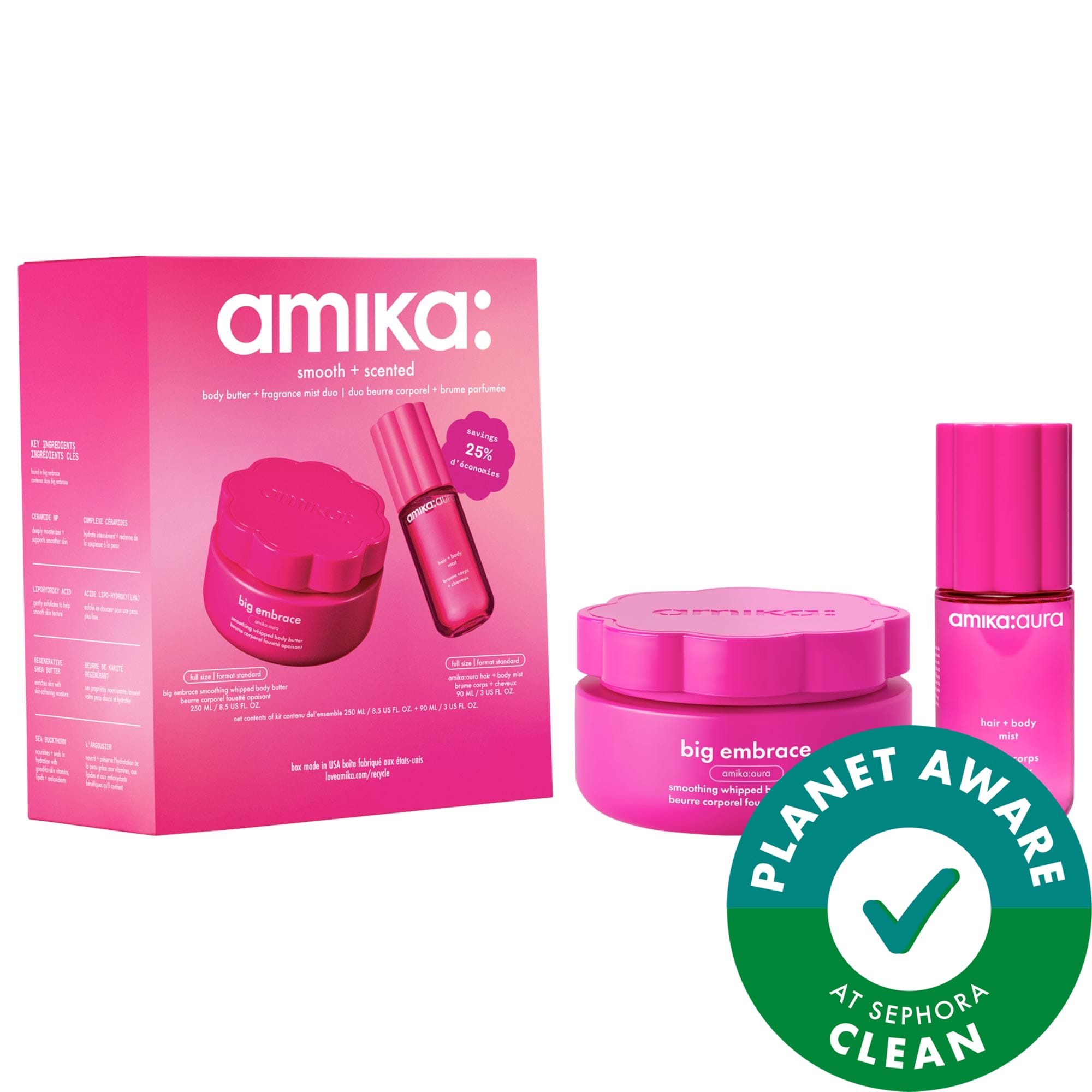 amika Smooth + Scented Body Butter & Fragrance Mist Gift Set | Sephora (US)