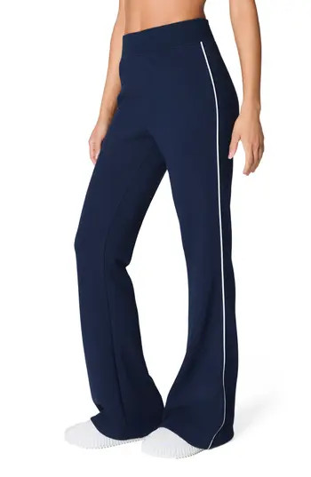 SPANX® AirEssentials Pique Flare Leg Pants in Timeless Navy at Nordstrom Rack, Size X-Large | Nordstrom Rack