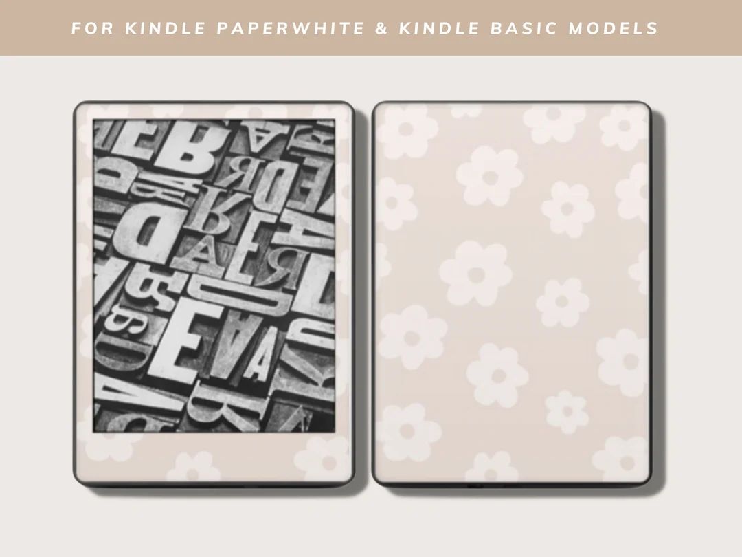 DIGITAL DOWNLOAD | Kindle Decal for Kindle E-Reader | Decal Artwork JPG File | Neutral Floral | Etsy (US)