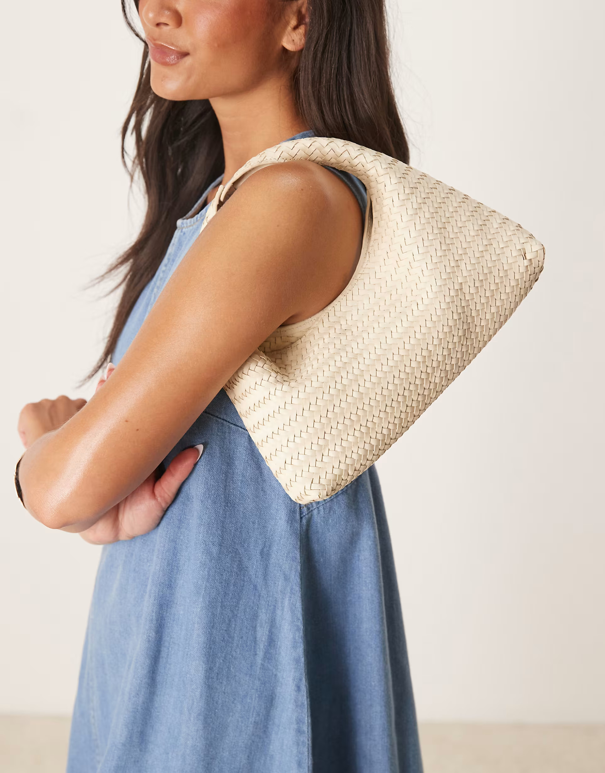 Mango woven leather handbag in neutral | ASOS | ASOS (Global)