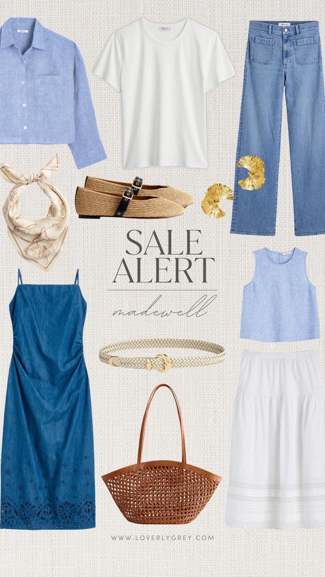 Easy summer staples that feel timeless, elevated, and effortless 💙 From light linen layers to classic denim and woven accessories, these Madewell sale finds are perfect for everyday outfits, vacation packing, and casual summer styling.

loverly grey, madewell sale, summer capsule wardrobe, linen button up, white midi skirt outfit, woven flats, denim dress, wide leg jeans, neutral accessories, casual chic outfits, coastal summer style, raffia tote bag, effortless everyday fashion

#LTKSeasonal #LTKootd #LTKTravel