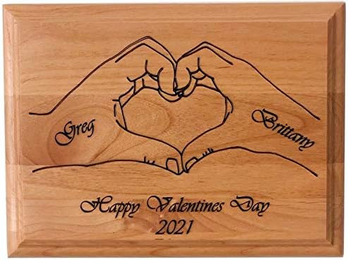 santaornaments Personalized Wood Plaque with Heart Valentines Day Anniversary BFF Gift for Him He... | Amazon (US)
