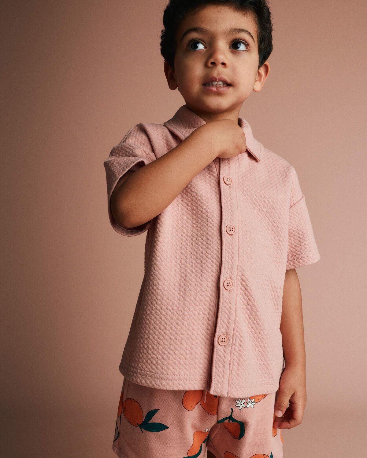 Toddler Boy Button-Down Short-Sleeve Shirt - Light Pink | Carter's Inc