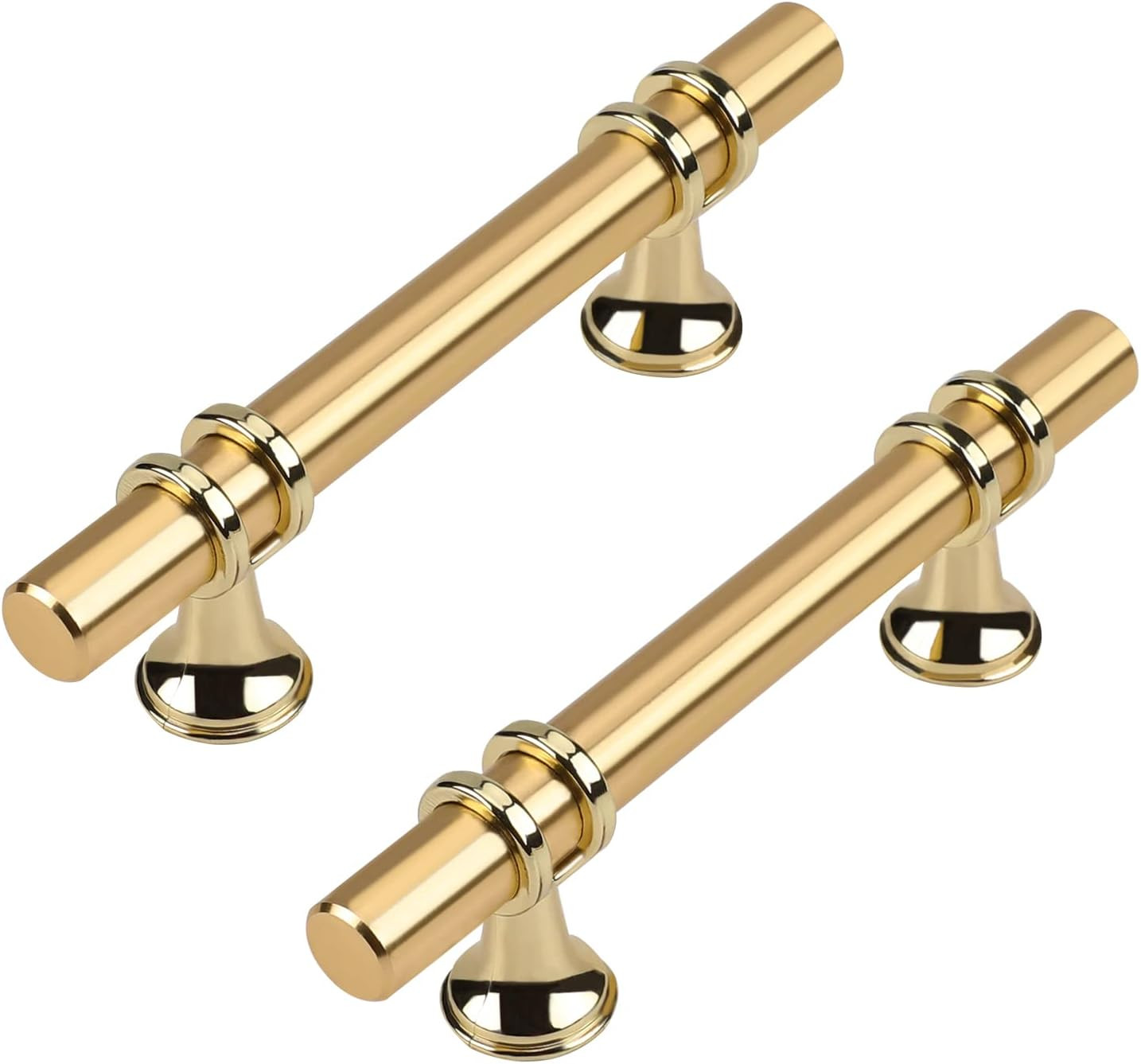 10 Pack Haliwu/Gold Cabinet Handles, Brushed Brass Cabinet Pulls Kitchen Cabinet Handles Barrel C... | Amazon (US)