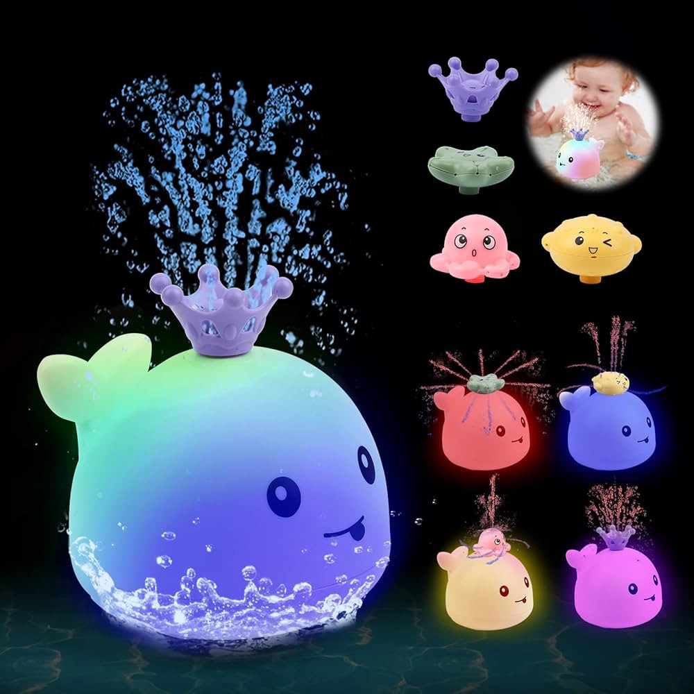Baby Bath Toys, Whale Bath Toy Spray, Four Water Spray Patterns, Baby Light Up Bath Tub Toys, Wat... | Amazon (US)
