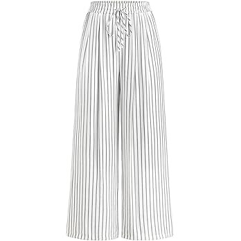 PRETTYGARDEN Womens Pants Elastic Waist Floral Lightweight Palazzo Pants for Women Casual Lounge ... | Amazon (US)