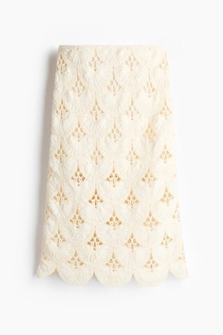 H & M - Crochet-Look Pencil Skirt - White | H&M (US + CA)