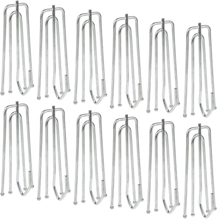 baotongle 50 pcs Stainless Steel Curtain Pleater Tape Hooks Stainless Curtain Pleat Hook, 4 Prong... | Amazon (CA)