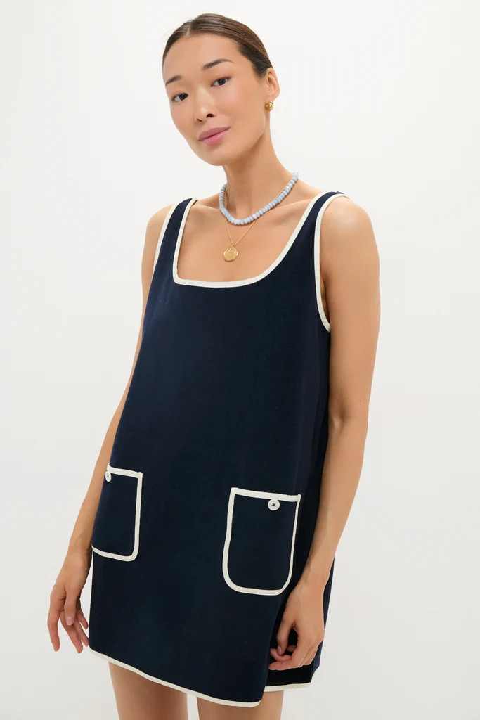 Navy Mini Terrycloth Button Tank Dress | Tuckernuck (US)