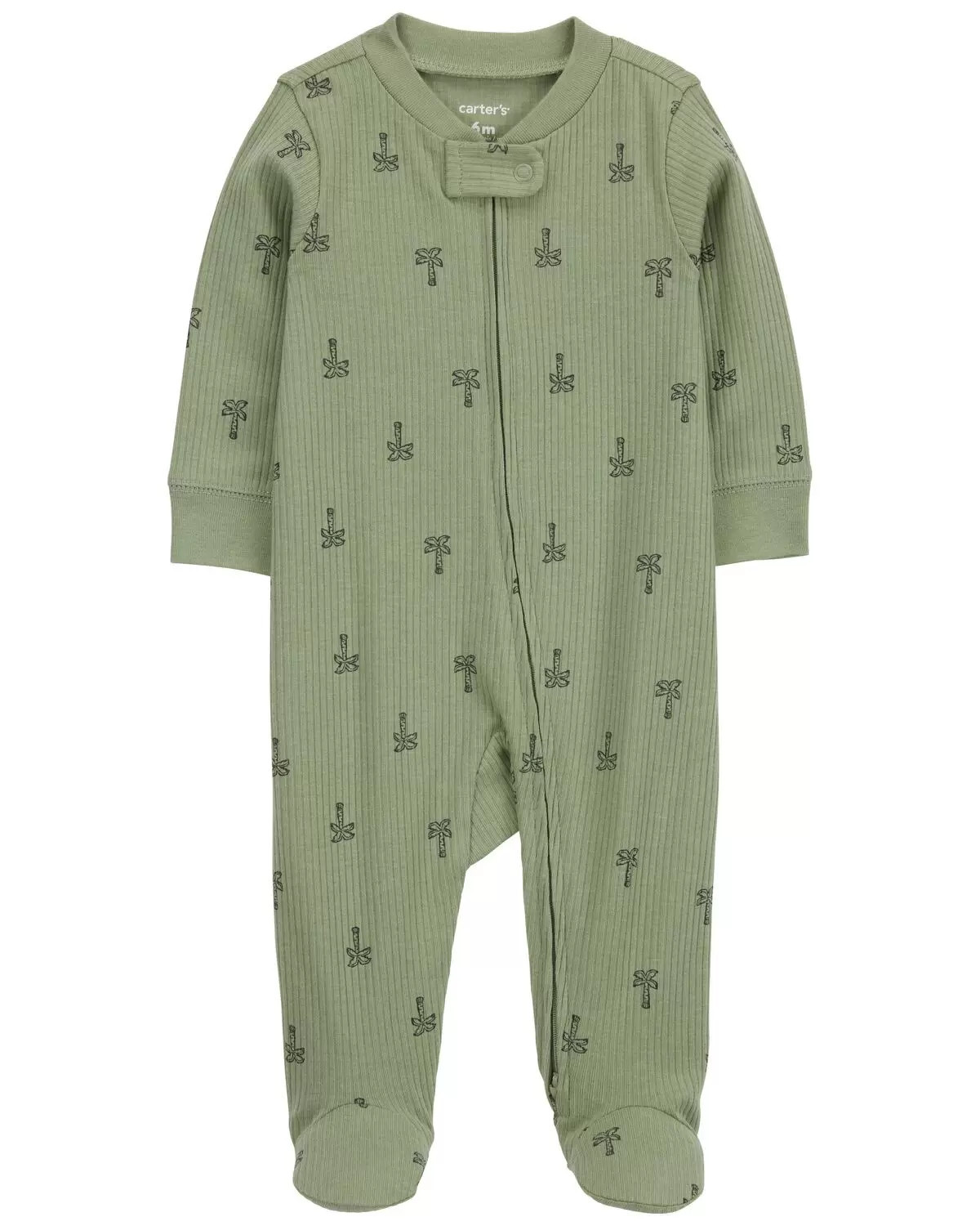 Olive Baby Palm Tree 2-Way Zip Cotton Sleep & Play Pajamas | carters.com | Carter's