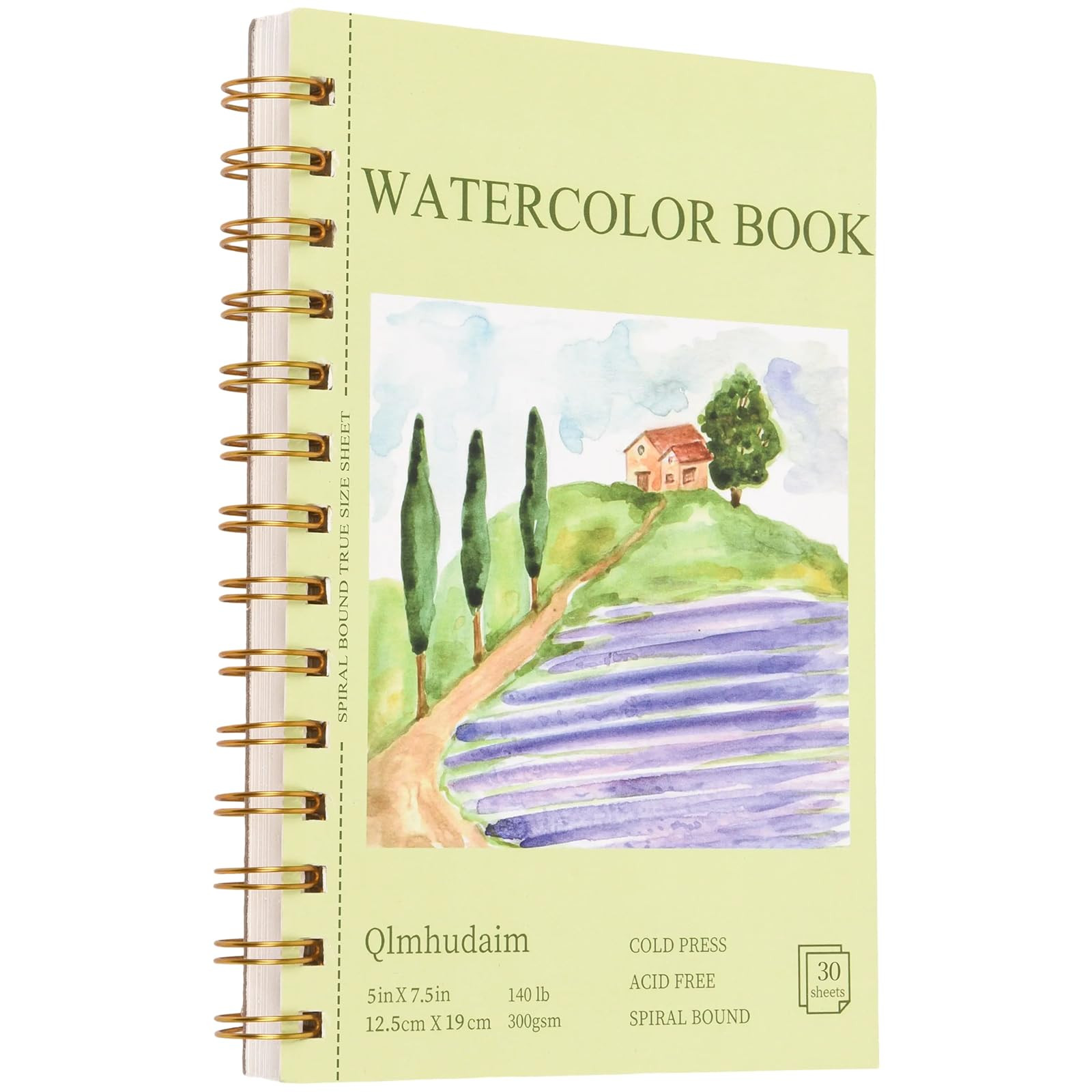 5x7.5 Inch Spiral Watercolor Paper Pad - 30 Sheets 140lb/300g Acid-Free Artist Paper | Tear-Line ... | Amazon (US)