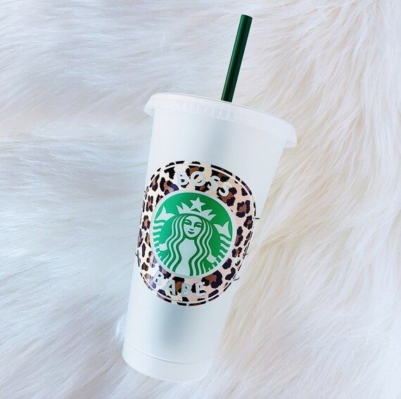 Leopard Print Custom Reusable Cold Venti Starbucks Cup, Cheetah Print, Best Friend Gift, Valentin... | Etsy (US)