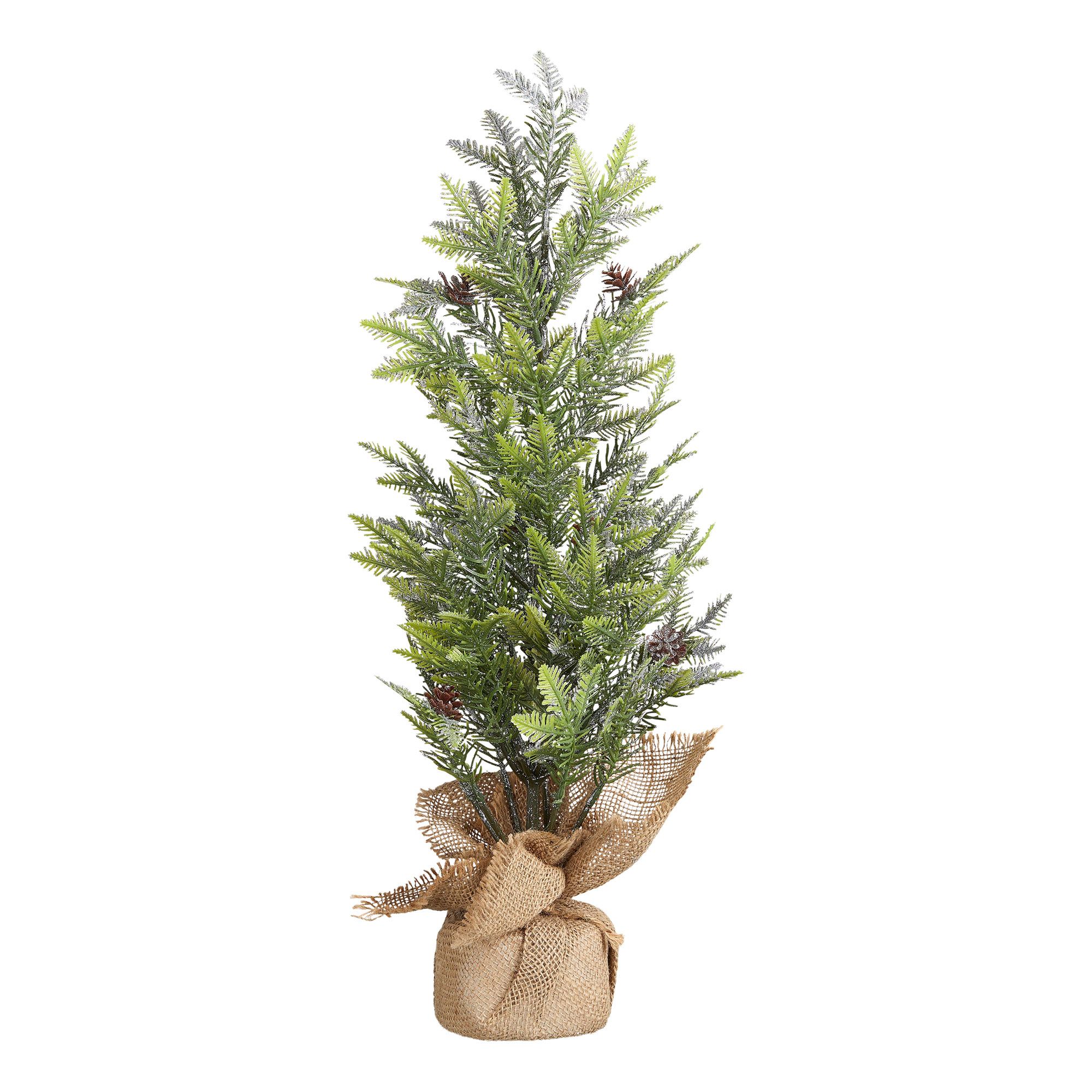 Holiday Time Burlap Wrapped Pine Tree Tabletop Christmas Decoration, 24" | Walmart (US)